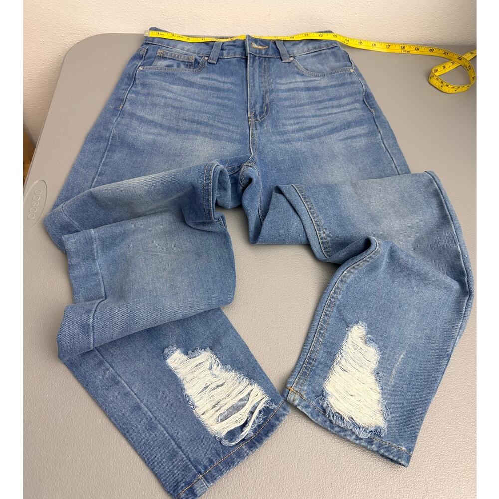 Refuge Denim Mom Jeans Distressed Light Wash High Rise Size 3